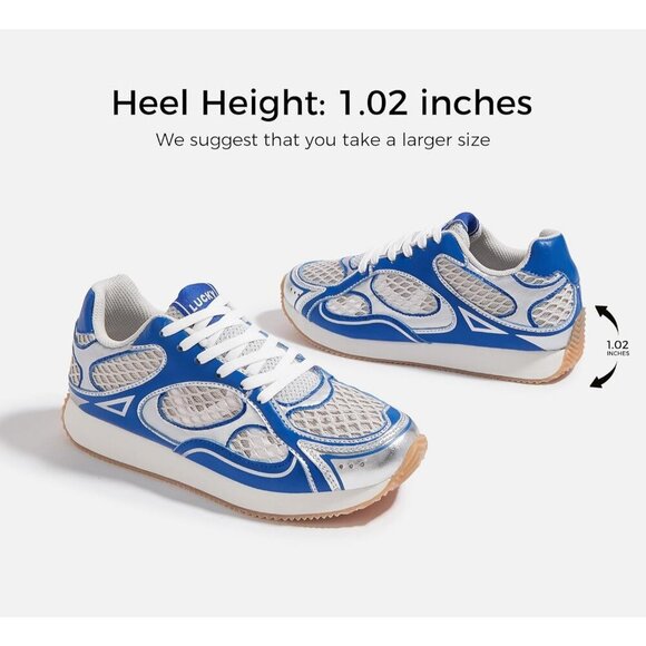 Women's Retro Fashion Sneakers Mesh Breathable White Casual Shoes - Picture 2 of 9